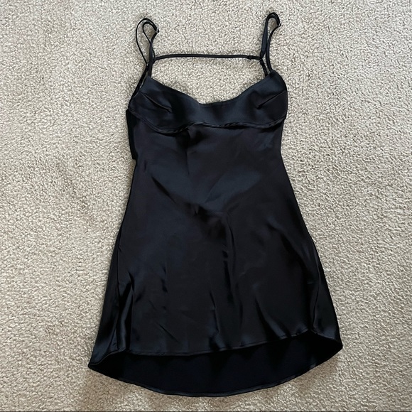 Zara Dresses & Skirts - ZARA Mini Black Satin Dress